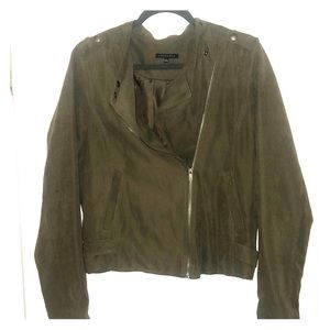 Green lightweight moto jacket